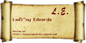 Leány Edvarda névjegykártya